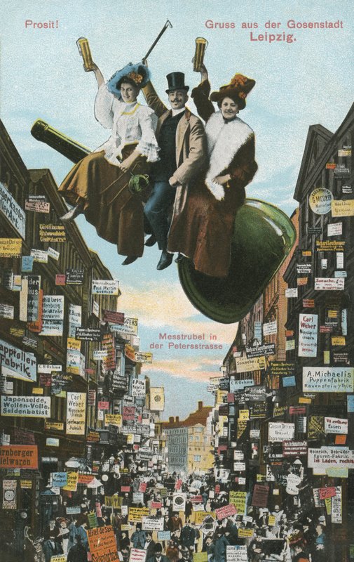 Skål! Hälsningar från Gosenstadt, Leipzig, Tyskland (färg litho) av German School