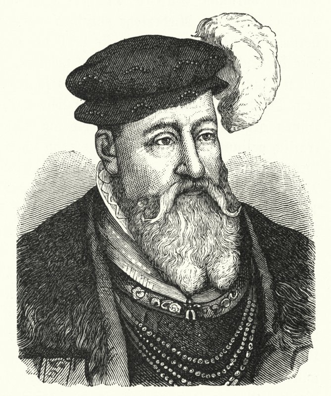 Christian III, kung av Danmark; och Norge (gravyr) av German School