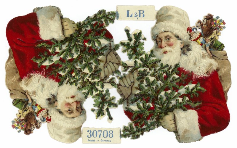 Julkort som föreställer jultomten av German School