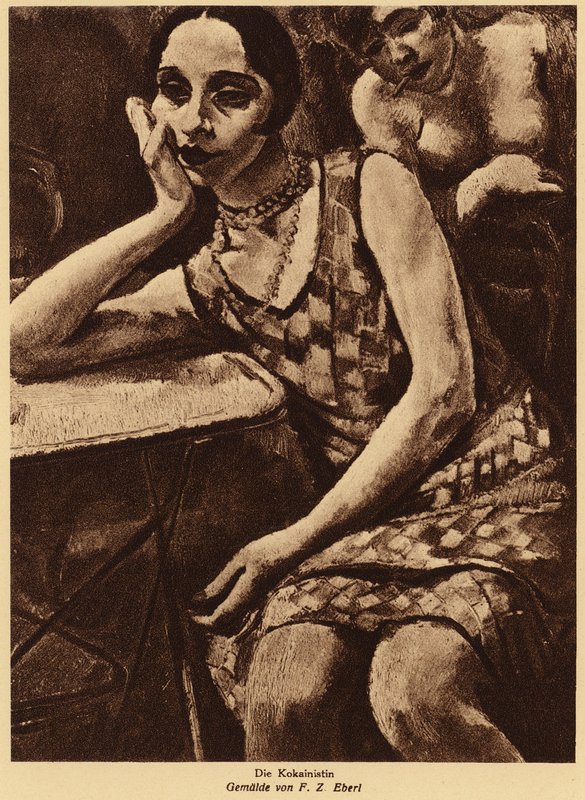 Kokainmissbrukare (litho) av German School