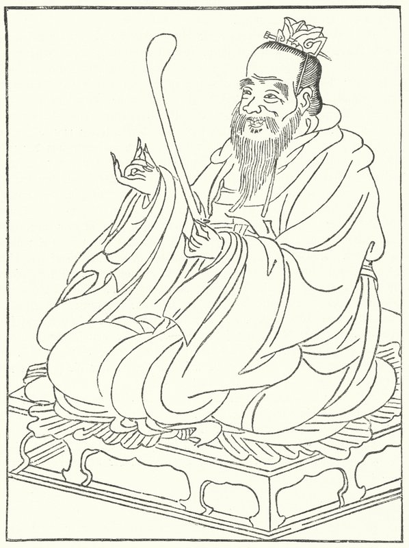 Konfucius, forntida kinesisk filosof (551-479 f.Kr.) (gravyr) av German School