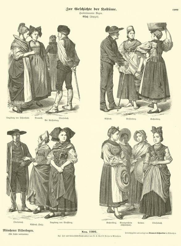 Kostymer från Alsace, 1800-talet av German School