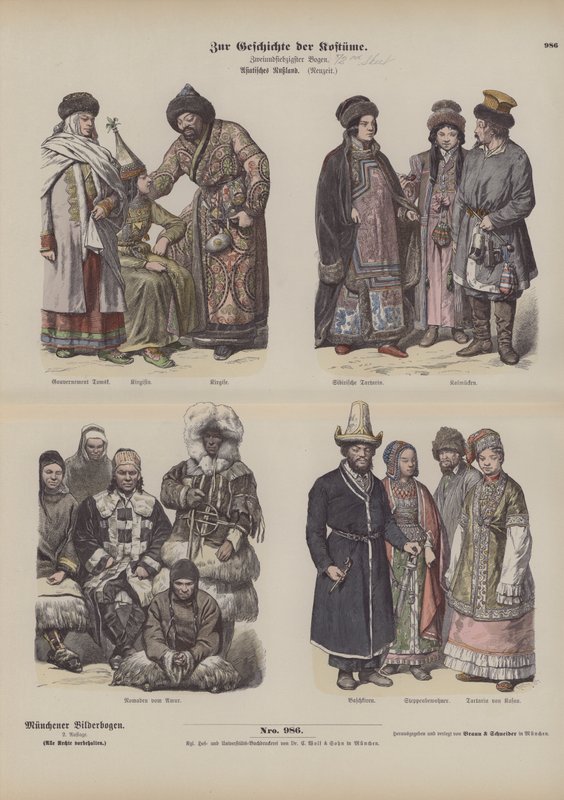 Dräkter från ryska Fjärran Östern, 1800-talet av German School