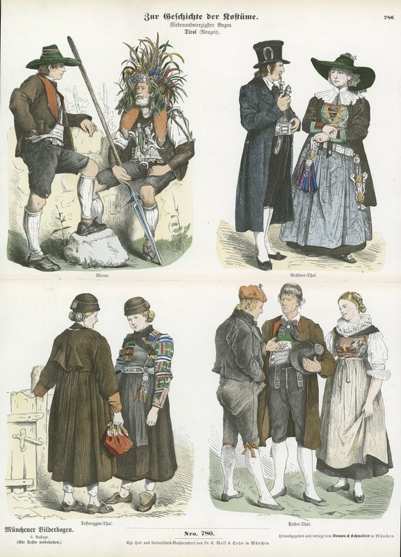 Tyrolens dräkter, 1800-talet av German School