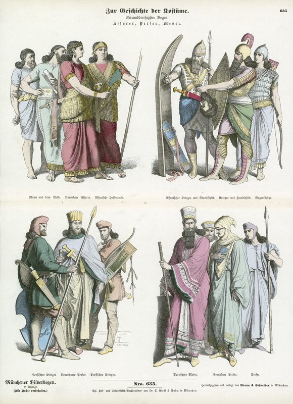 Dräkter av de gamla assyrierna, perserna och mederna av German School