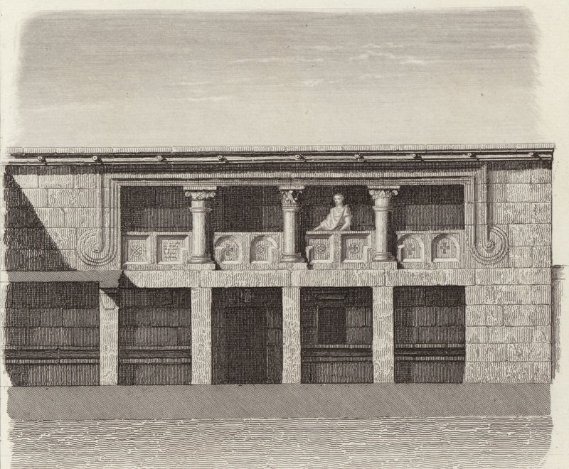 Gården till ett antikt grekiskt hus i centrala Syrien. Illustration för Bilder-Atlas (gravyr) av German School