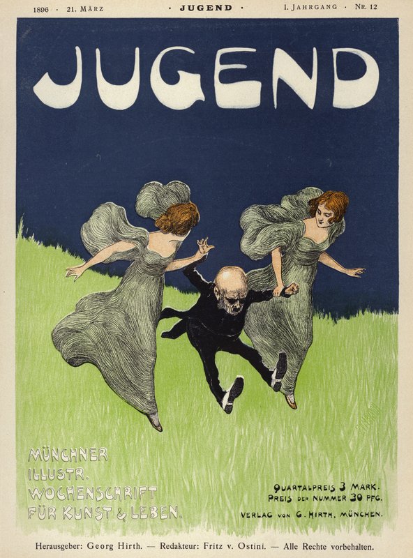 Omslagsillustration för tidningen Jugend, 1896 av German School
