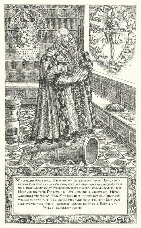 Cyriacus Schnaus, apotekare i 1500-talets Nürnberg (gravyr) av German School