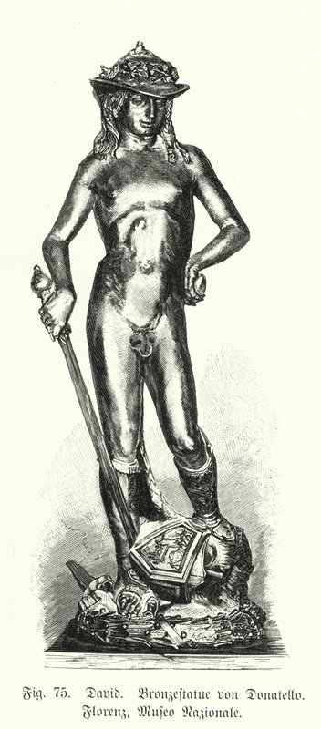 David, bronsstaty av Donatello (gravyr) av German School