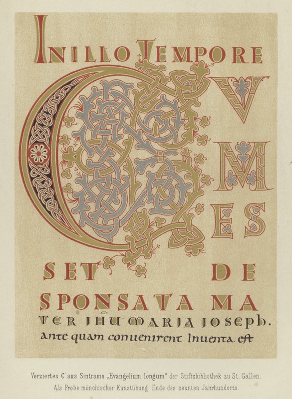 Dekorerad bokstav C från Sintrams Evangelium longum, sent 900-tal av German School
