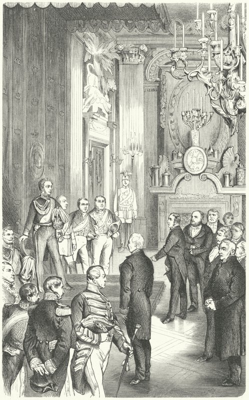 Deputation från Frankfurts parlament som erbjuder kung Fredrik Vilhelm IV Tysklands krona, 1849 av German School