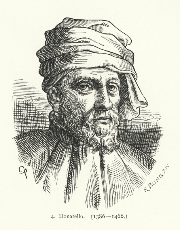 Donatello, italiensk renässansskulptör (gravyr) av German School