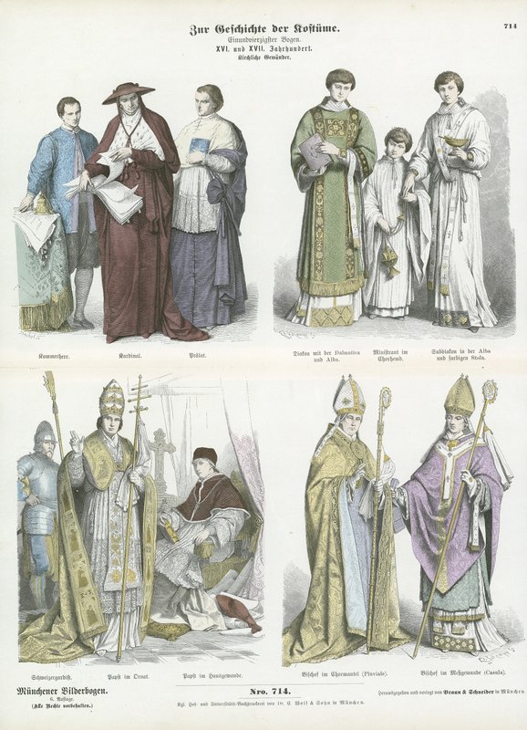 Kyrkliga dräkter, 1500- och 1600-tal av German School