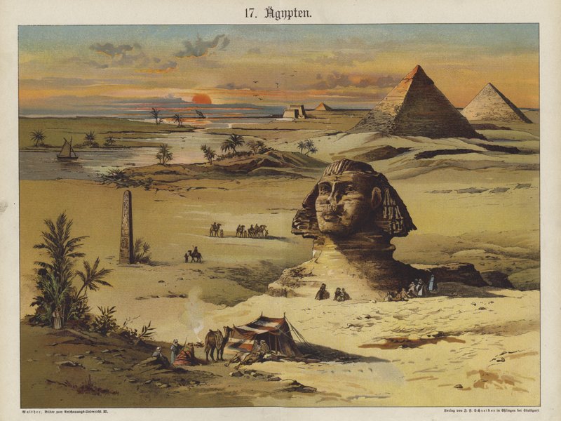 Egypten (färg litho) av German School