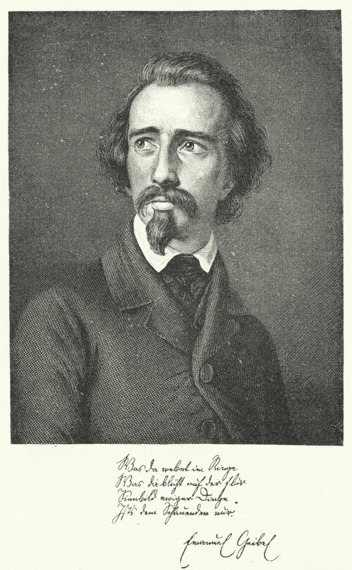 Emanuel Geibel, tysk poet och dramatiker (gravyr) av German School