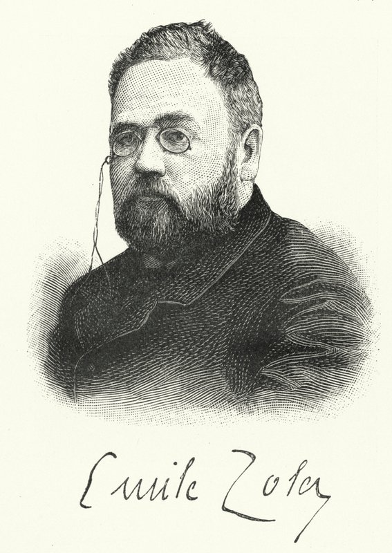 Emile Zola, fransk romanförfattare och dramatiker (litho) av German School