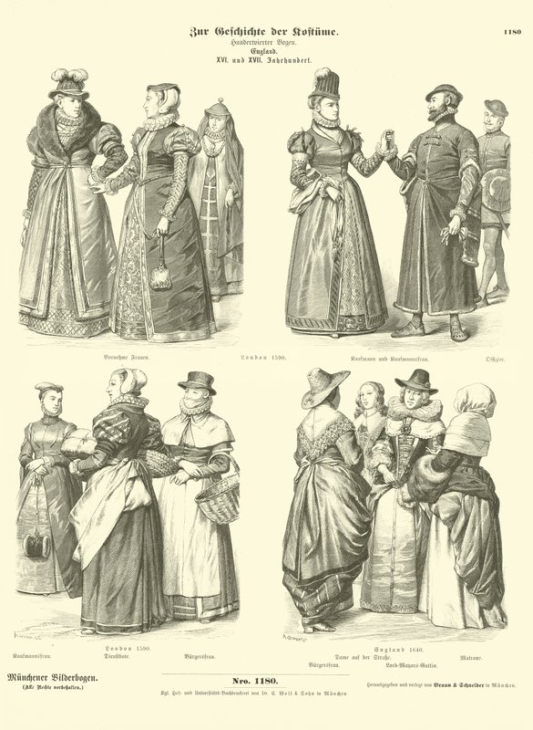 Engelska dräkter, 1500- och 1600-tal av German School
