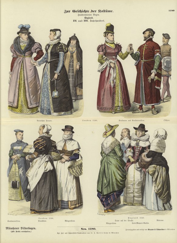 Engelska dräkter, 1500- och 1600-tal av German School