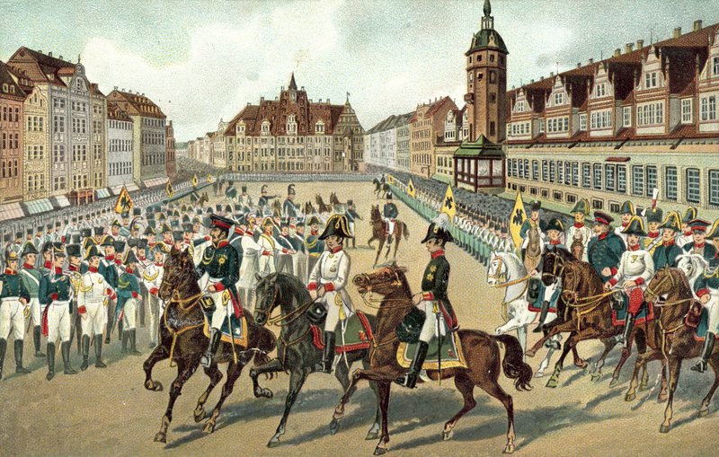 De tre allierade monarkernas inträde i Leipzig av German School