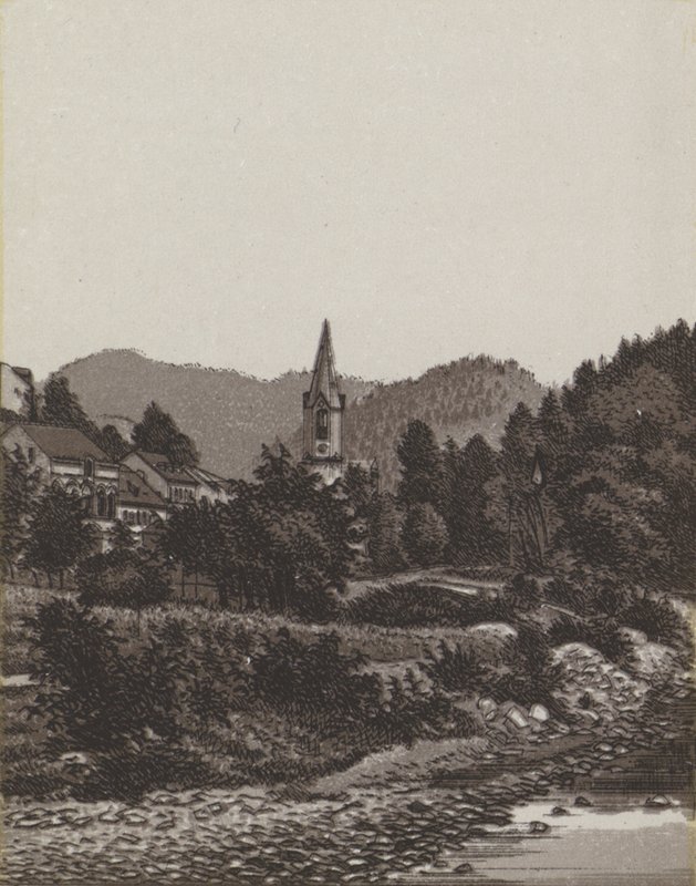 Evangeliska kyrkan (litho) av German School