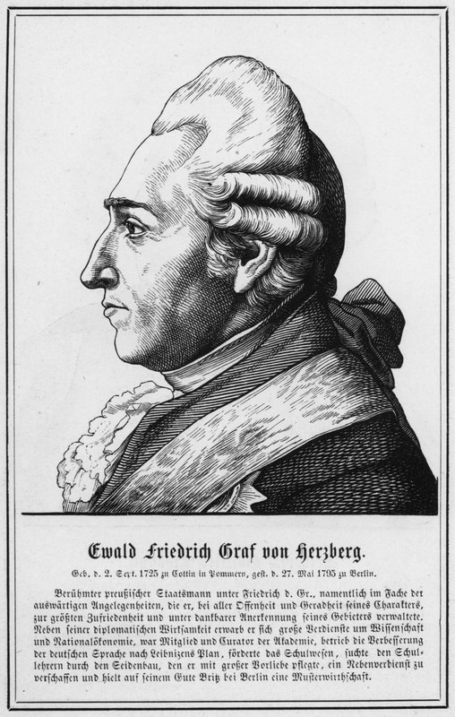 Ewald Friedrich Graf von Herzberg (gravyr) av German School