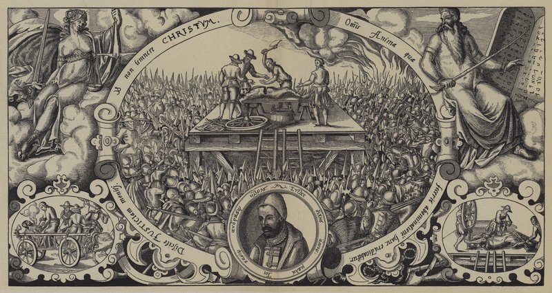 Avrättning av Lippold ben Chluchim, Myntmästare i Brandenburg, Berlin, 28 januari 1573 av German School