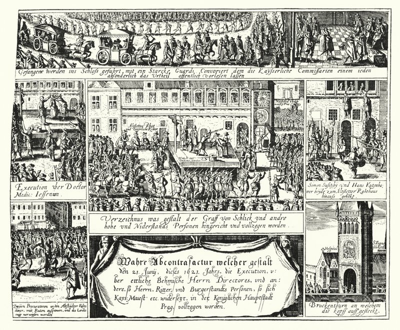 Avrättning av motståndare till den helige romerske kejsaren Ferdinand II i Prag av German School