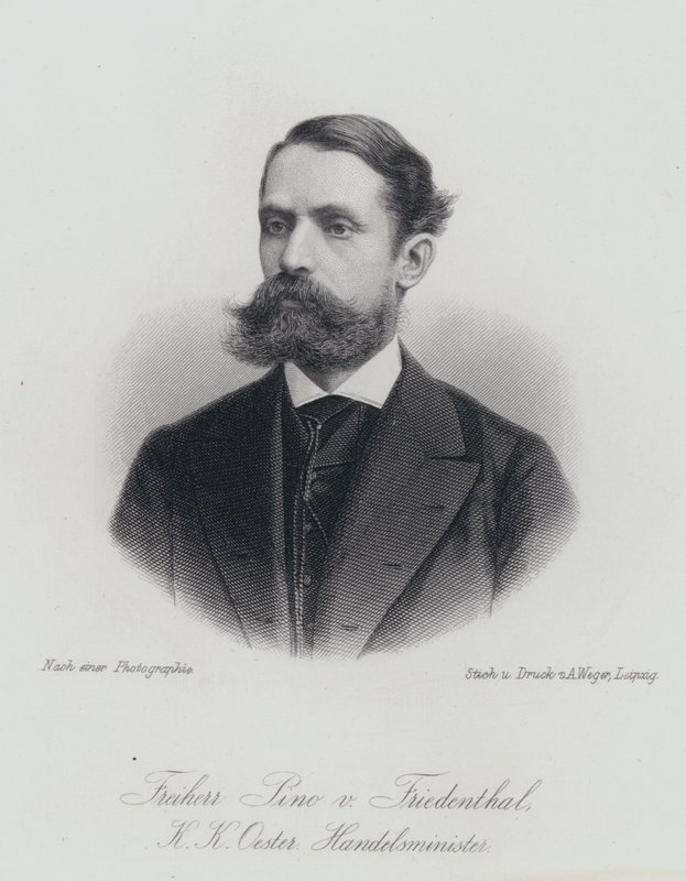 Felix Pino von Friedenthal, österrikisk tjänsteman och politiker (gravyr) av German School