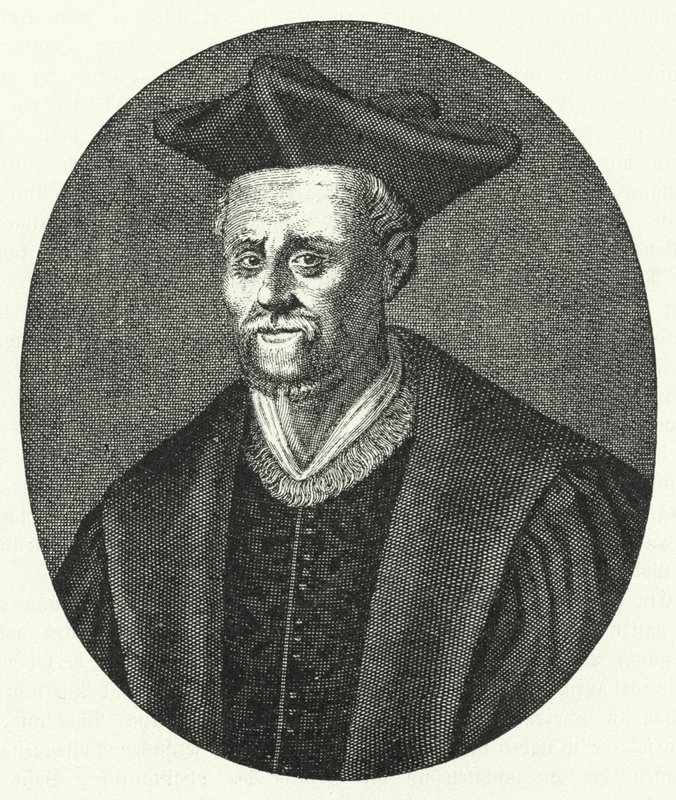 Francois Rabelais, fransk författare (gravyr) av German School