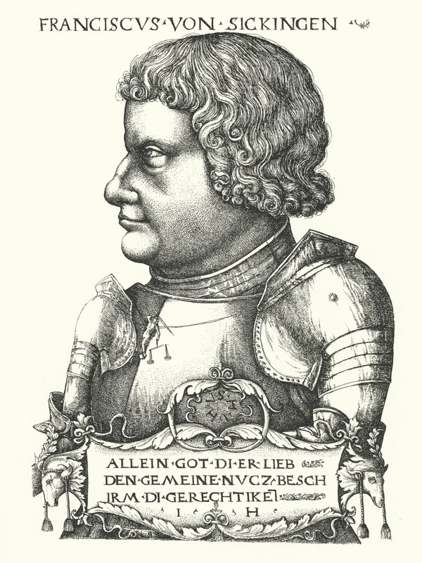 Franz von Sickingen, tysk riddare under reformationstiden (gravyr) av German School