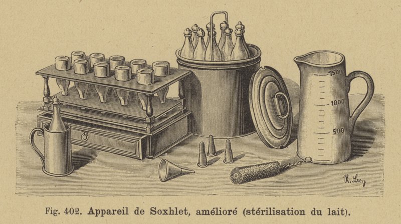 Franz von Soxhlets förbättrade mjölksteriliseringsapparat av German School