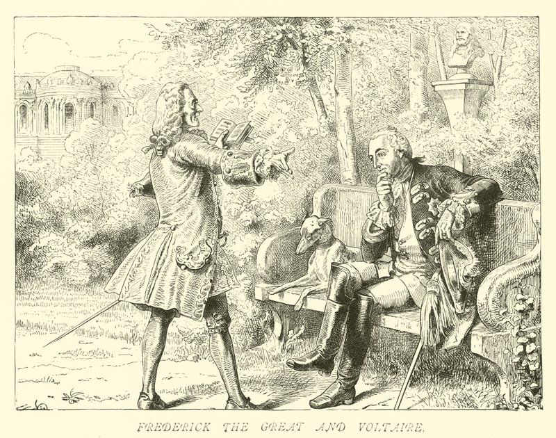 Fredrik den store och Voltaire av German School