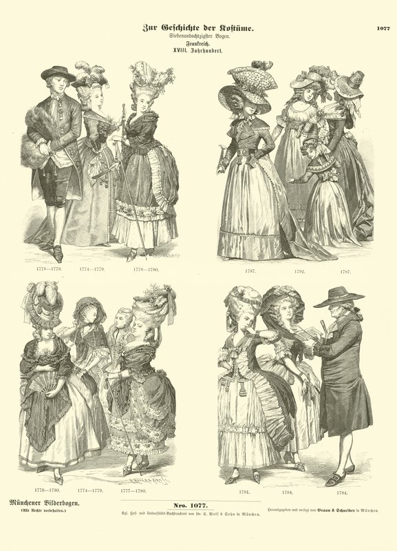 Franska dräkter, 1700-tal av German School
