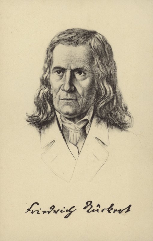 Friedrich Rueckert (1788-1866), tysk poet, översättare och professor i orientaliska språk (litografi) av German School