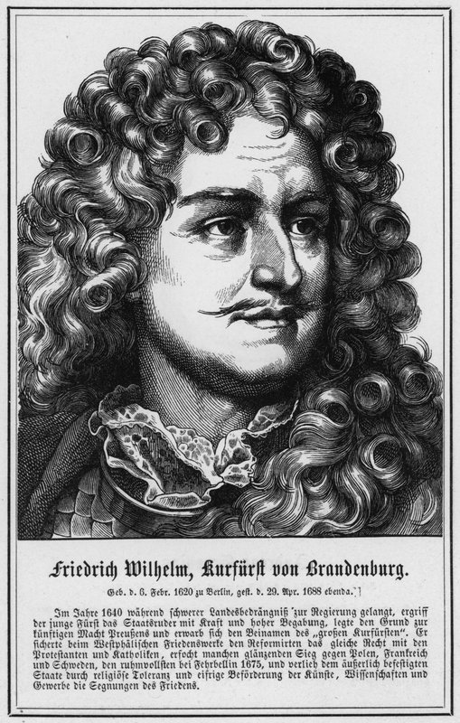 Friedrich Wilhelm, kurfurste av Brandenburg (gravyr) av German School