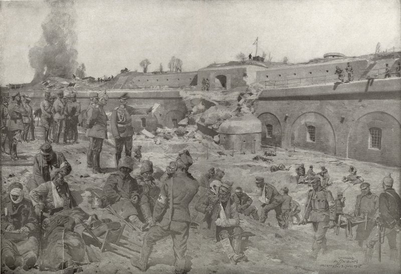 Generalfältmarskalk von Mackensen besöker Augen Fort av Przemysl av German School