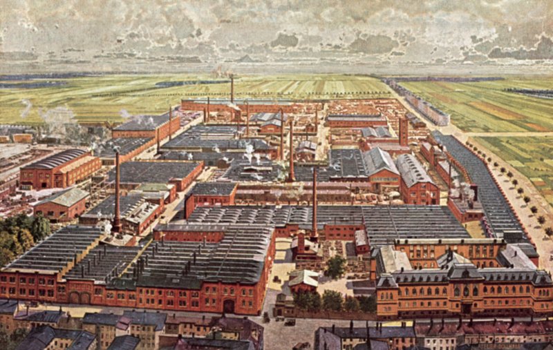 Översikt över Krupp Grusonwerks vapenverk, Magdeburg, Tyskland av German School