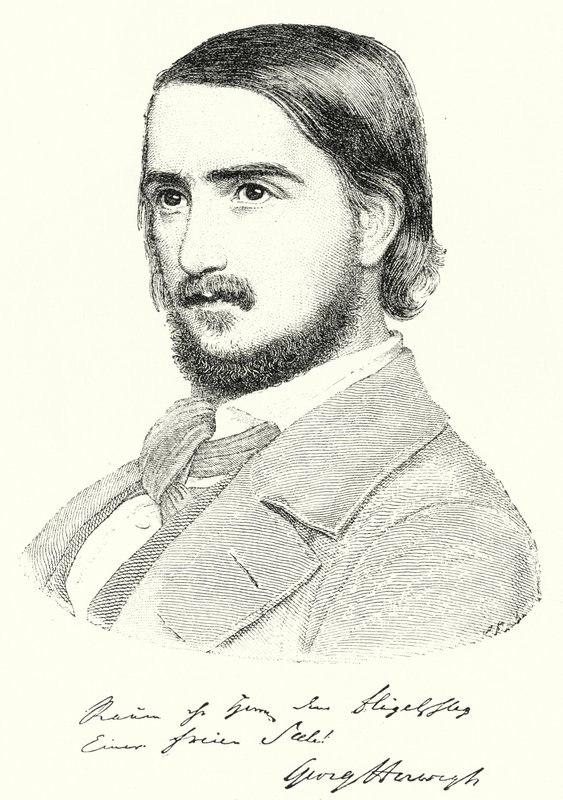 Georg Herwegh, tysk poet (gravyr) av German School