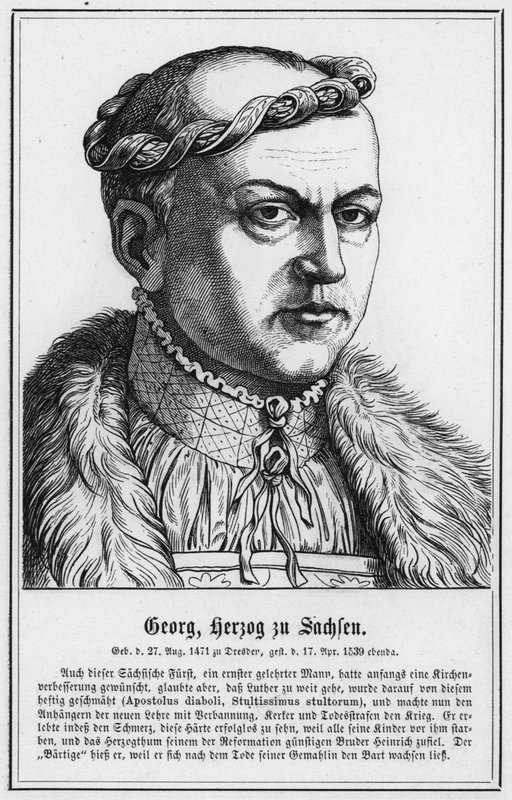 George, hertig av Sachsen (gravyr) av German School