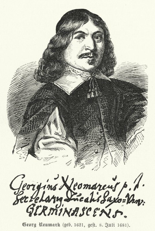 Georg Neumark, tysk poet och kompositör av psalmer (gravyr) av German School