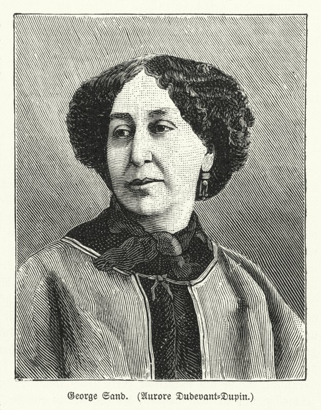 George Sand, fransk författare (litho) av German School