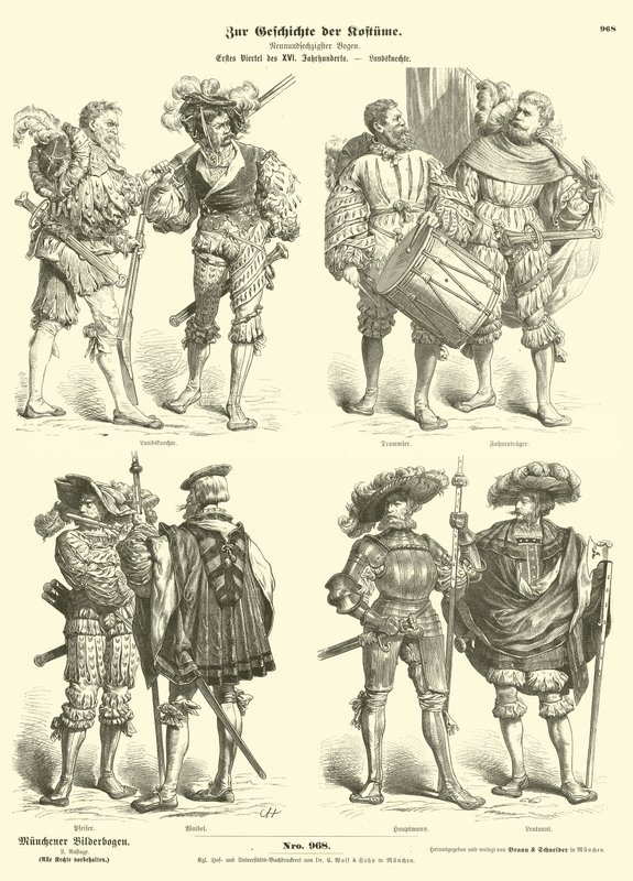 Tyska Landsknechte, tidigt 1500-tal av German School