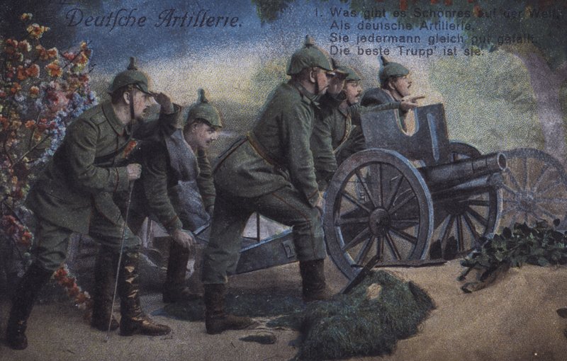 Tyskt artilleri (färglitografi) av German School