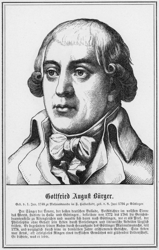 Gottfried August Burger (gravyr) av German School