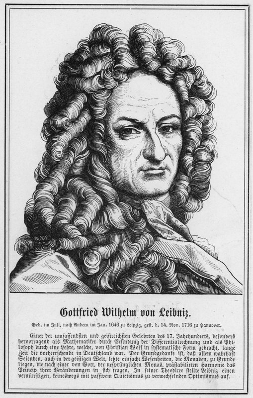 Gottfried Wilhelm von Leibniz (gravyr) av German School