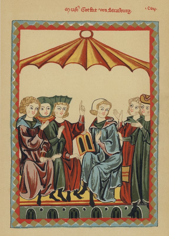 Gottfried von Strassburg, medeltida tysk författare till den höviska romansen Tristan av German School
