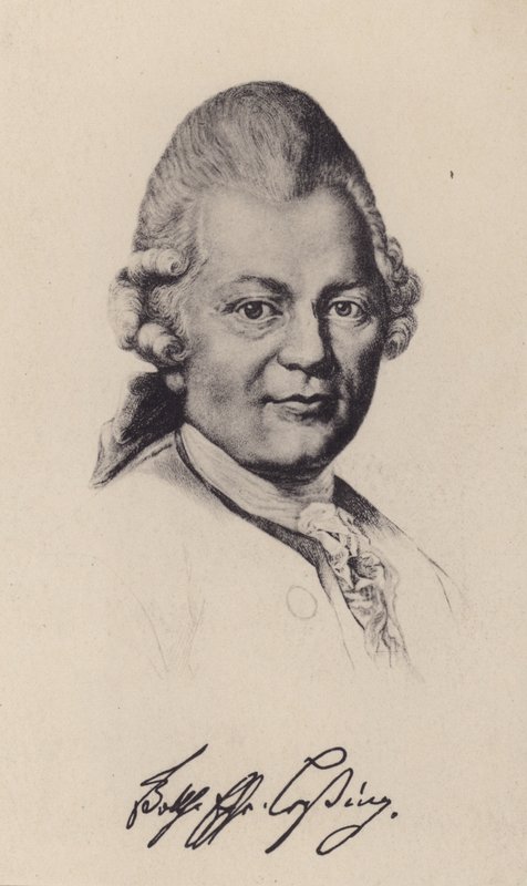 Gotthold Ephraim Lessing, tysk upplysningsfilosof, författare och dramatiker (litho) av German School
