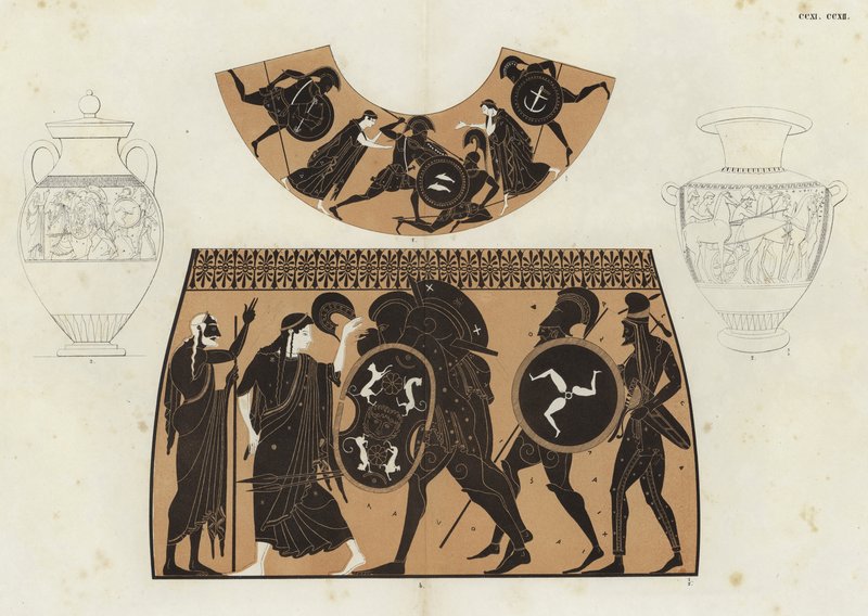 Grekisk vasmålning (färg litho) av German School
