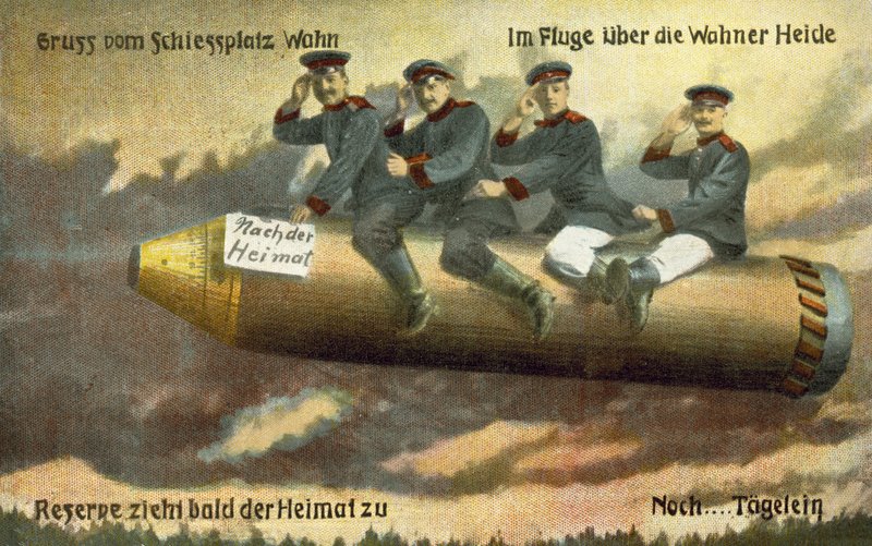 Hälsningar från skjutfältet i Wahn, Tyskland (färg litho) av German School