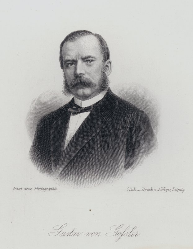 Gustav von Gossler, tysk advokat och administratör (gravyr) av German School